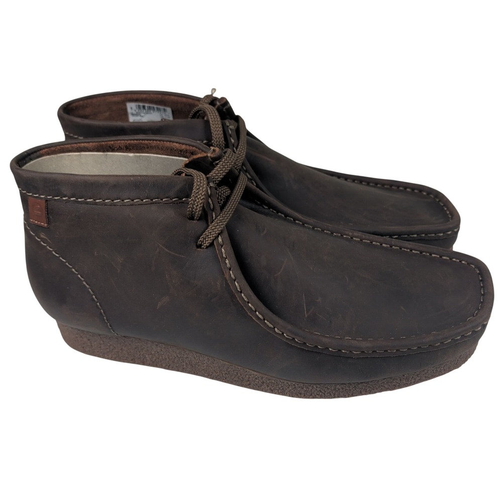 Clarks Mens 11 Shacre Boot Beeswax Brown Leather Moc Toe Casual Wallabee Style